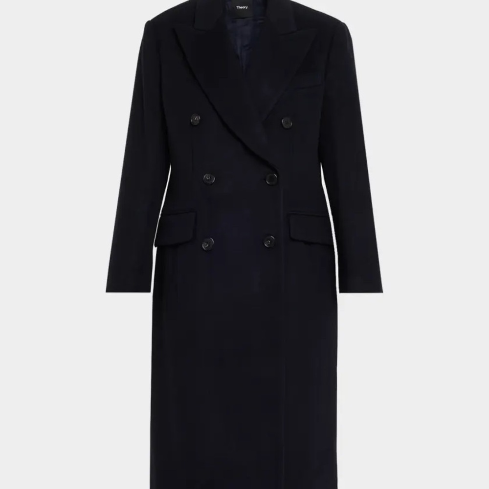 Theory Black Double-Breasted Coat